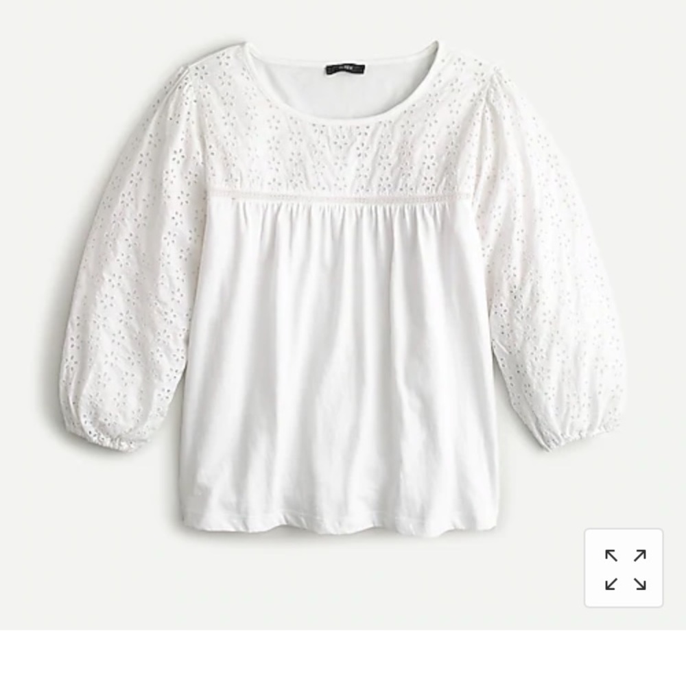 Jcrew white eyelet cotton top small